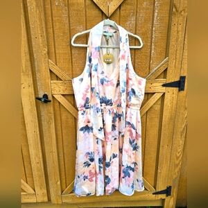 NWT Ryegrass  Romantic Sleeveless Floral Dress With Tie, Lined, Gorgeous XXL